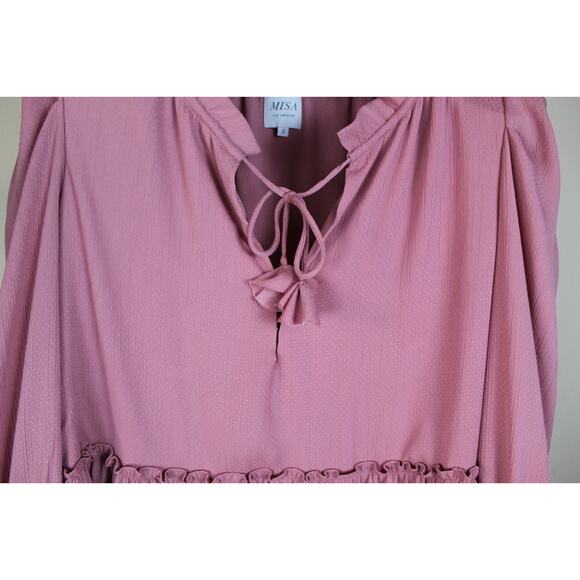 Misa Los Angeles Dress Womens Small Pink Boho Ruffle Tiered Romantic Flowy - Picture 3 of 10
